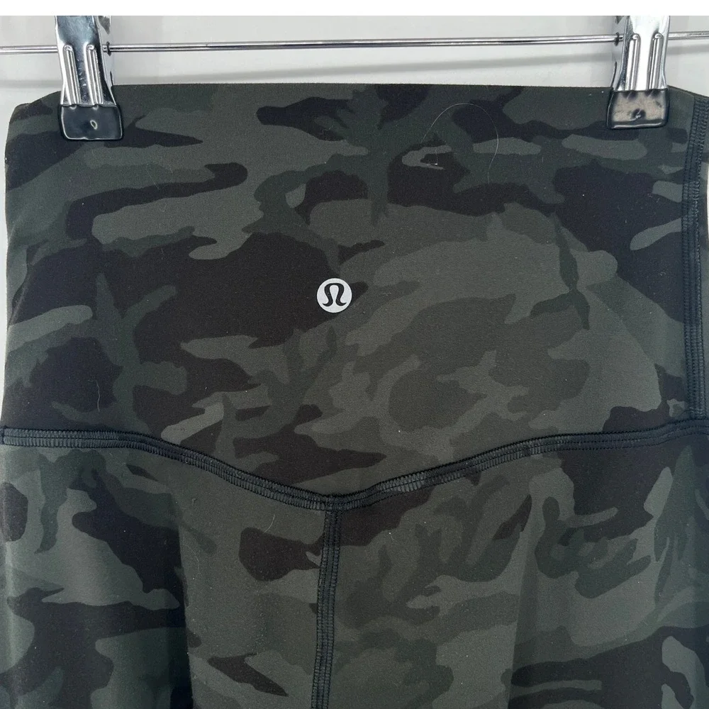 Lululemon Align High Rise Leggings Camo Green Black Yoga Athletic Pants Womens 2